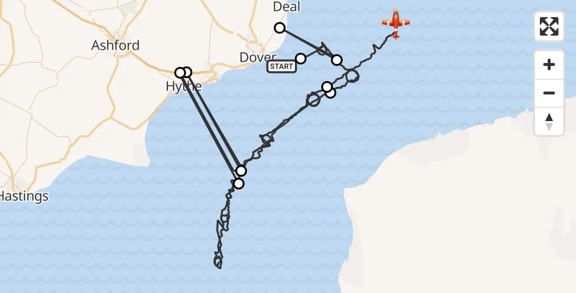 Flight route Coastguard Drone English Channel - North Sea, 02 October 2026, 01:29