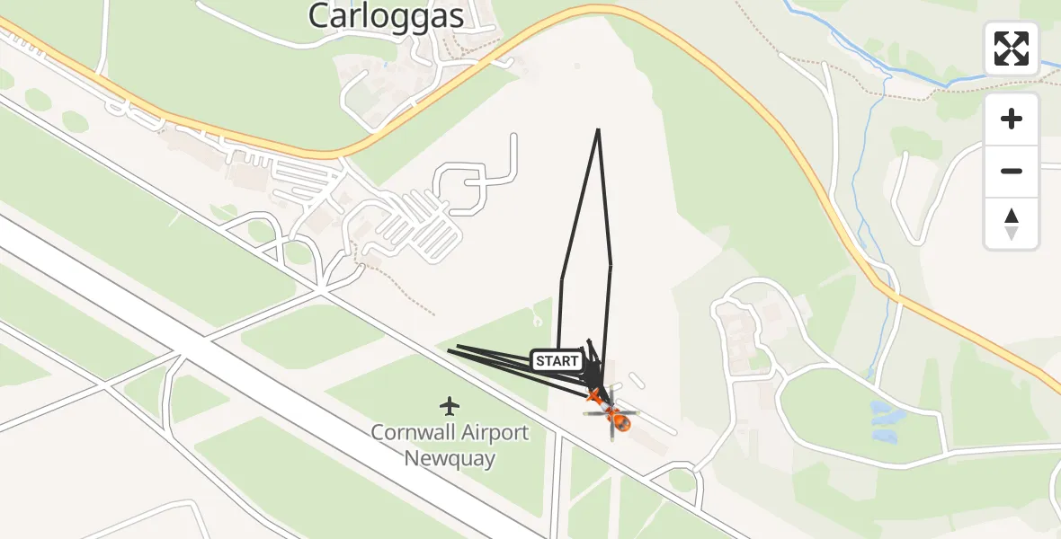 Flight route Coastguard Helicopter Cornwall Airport Newquay - Cornwall Airport Newquay, 02 October 2026, 09:21