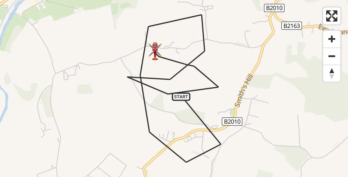 Flight route Air Ambulance Helicopter Maidstone - Maidstone, 02 October 2026, 10:23