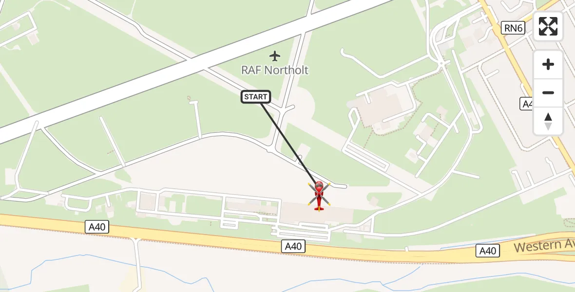 Flight route Air Ambulance Helicopter RAF Northolt - RAF Northolt, 02 October 2026, 13:16