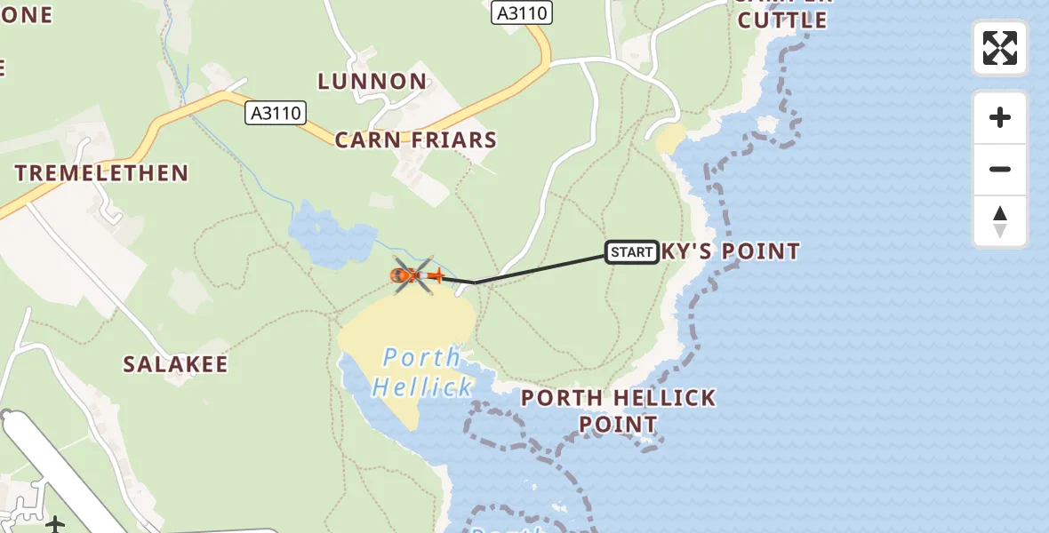 Flight route Coastguard Helicopter North Atlantic Ocean - North Atlantic Ocean, 02 October 2026, 15:31