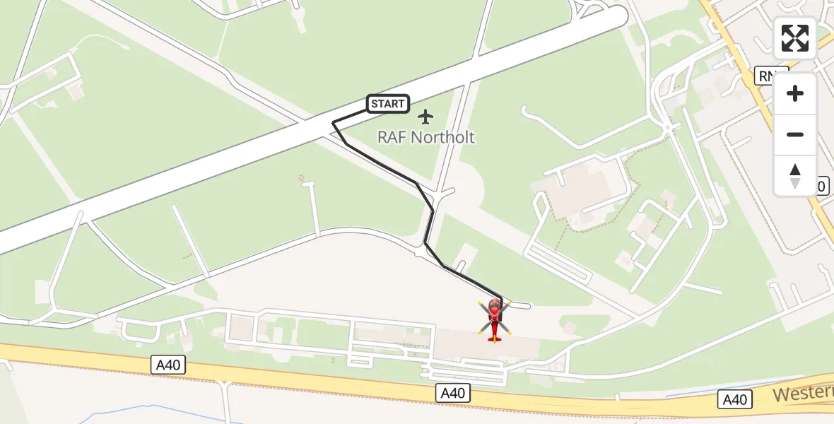 Flight route Air Ambulance Helicopter RAF Northolt - RAF Northolt, 02 October 2026, 19:00
