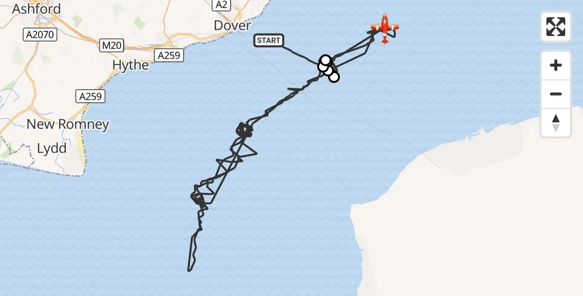 Flight route Coastguard Drone English Channel - North Sea, 03 October 2026, 01:07