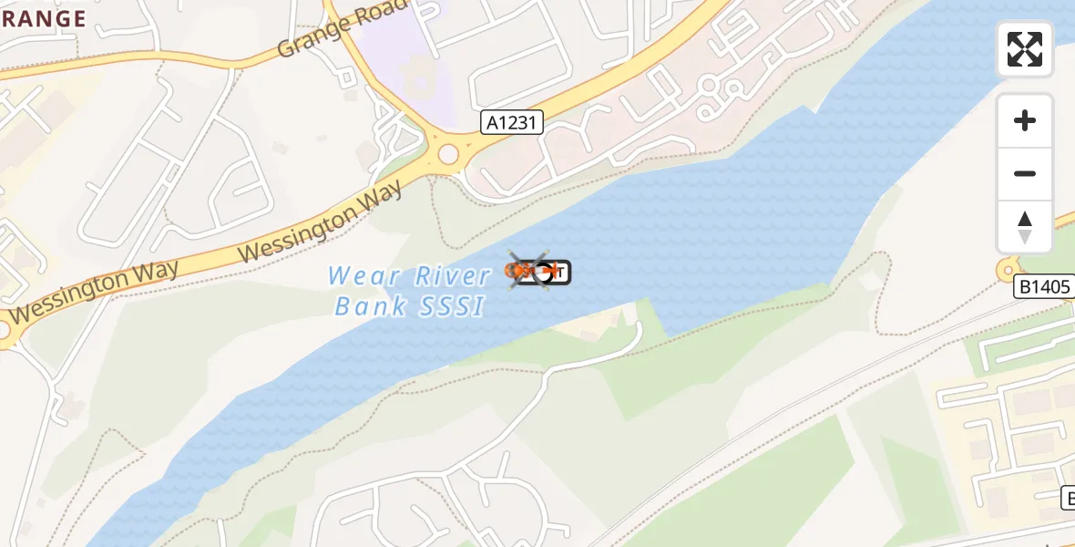 Flight route Coastguard Helicopter South Hylton - North Hylton, 03 October 2026, 04:16