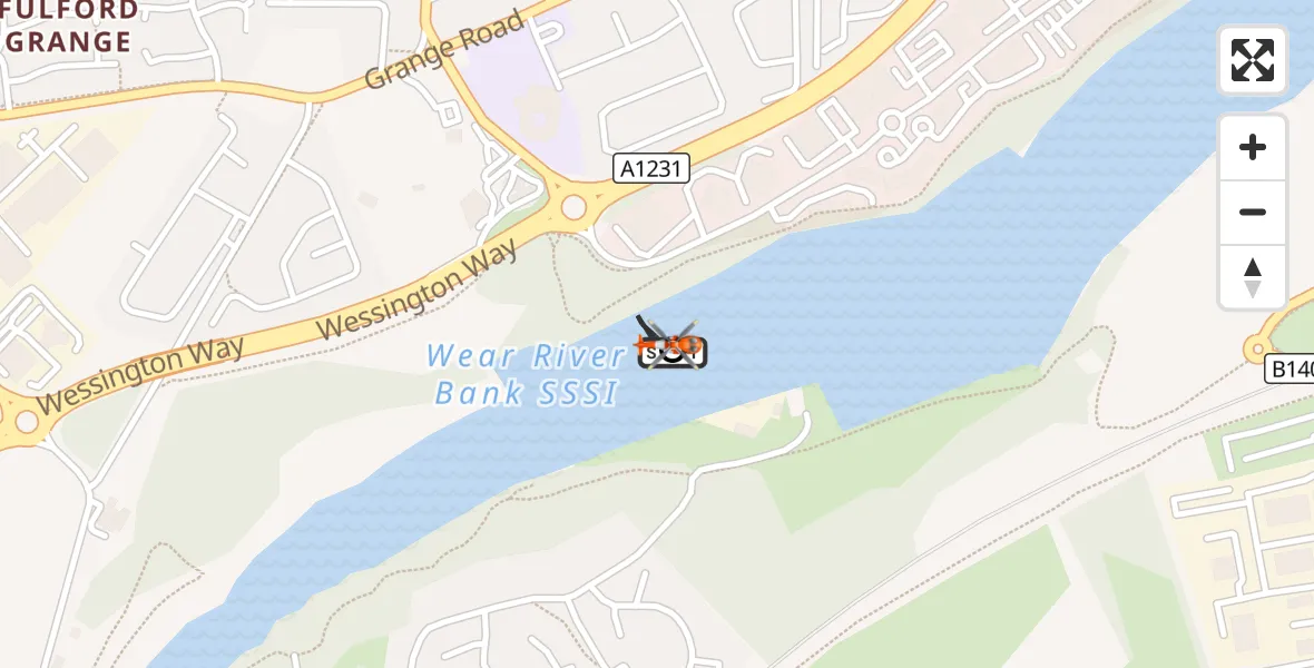 Flight route Coastguard Helicopter South Hylton - North Hylton, 03 October 2026, 04:20