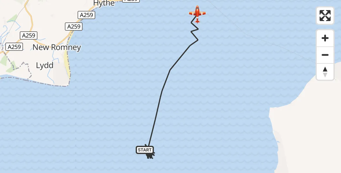 Flight route Coastguard Drone English Channel - English Channel, 03 October 2026, 08:03