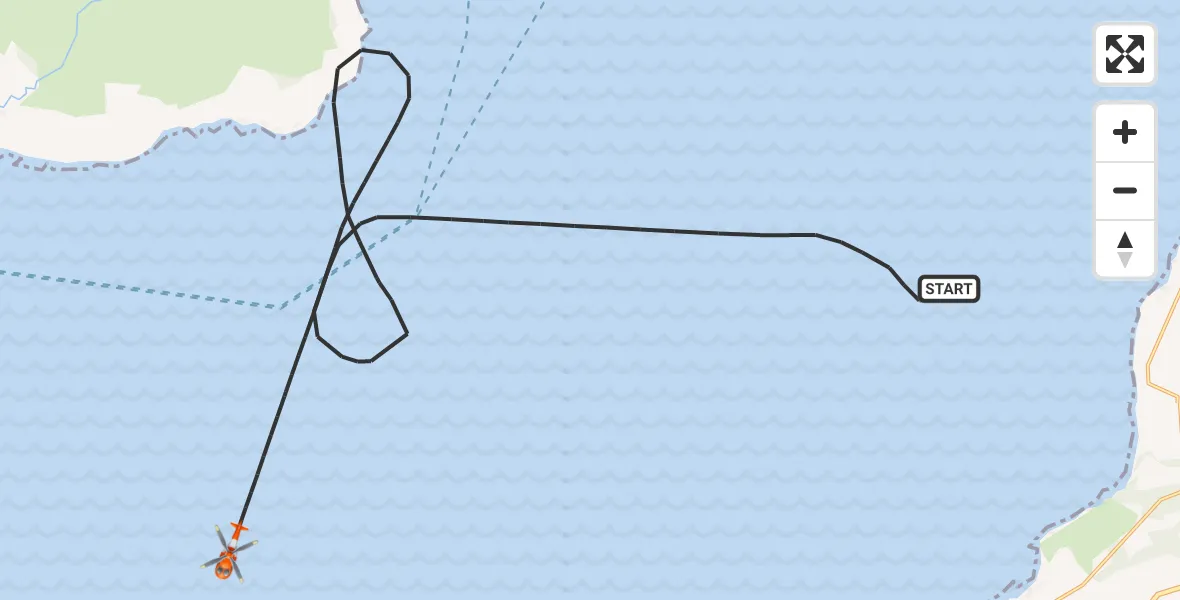 Flight route Coastguard Helicopter Inner Seas - Inner Seas, 03 October 2026, 09:10