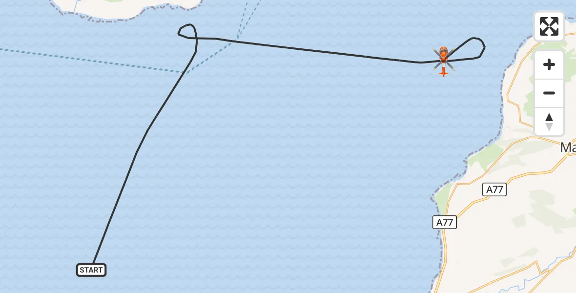 Flight route Coastguard Helicopter Inner Seas - Inner Seas, 03 October 2026, 09:51