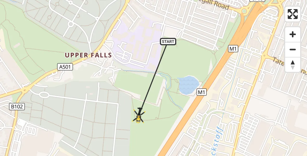 Flight route Police Helicopter Belfast City District - Belfast City District, 03 October 2026, 12:08