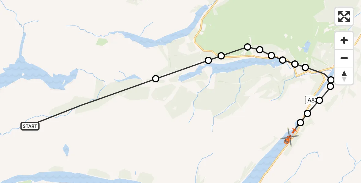 Flight route Coastguard Helicopter Highland - Loch Lochy, 03 October 2026, 12:34