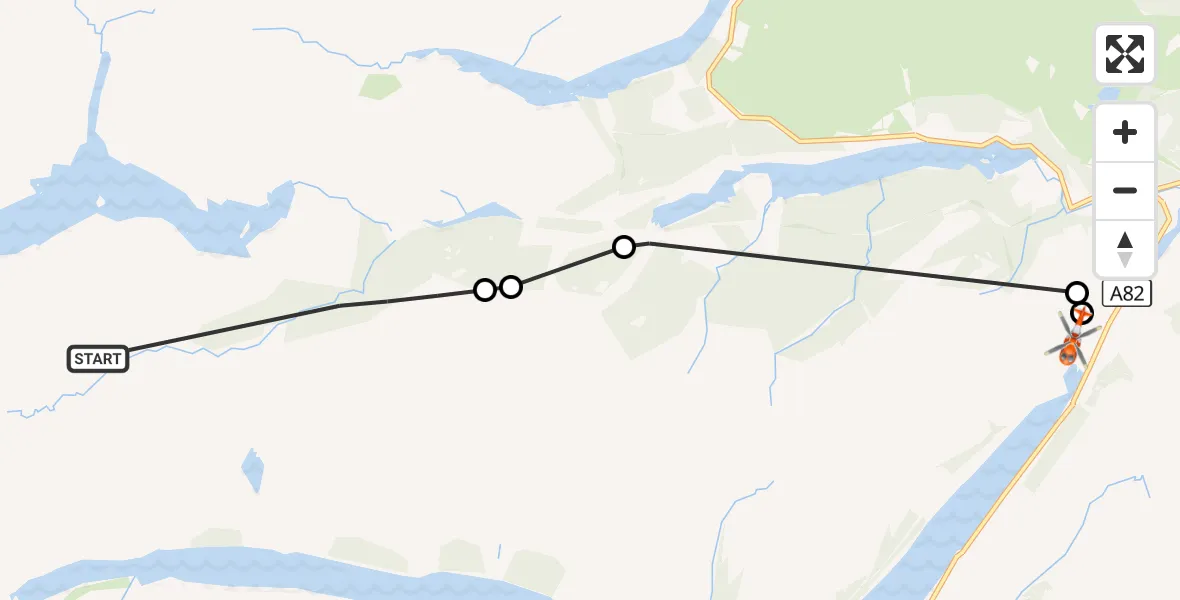 Flight route Coastguard Helicopter Highland - North Laggan, 03 October 2026, 13:21