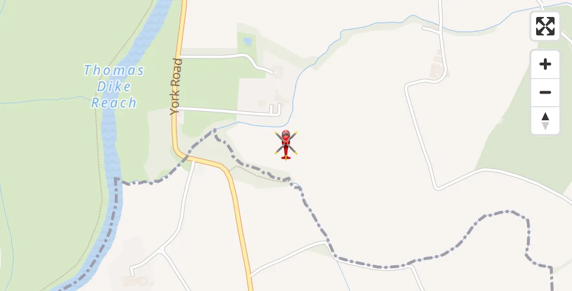 Flight route Air Ambulance Helicopter Naburn - Naburn, 03 October 2026, 13:45