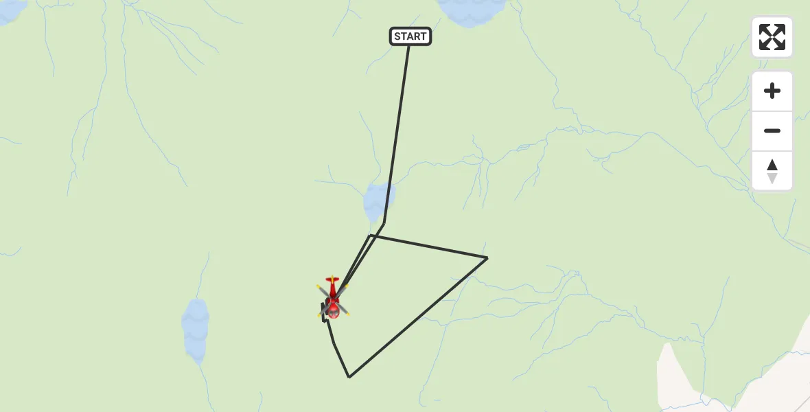 Flight route Air Ambulance Helicopter Coniston - Coniston, 03 October 2026, 13:48