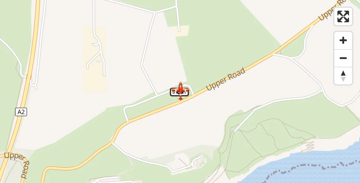 Flight route Coastguard Drone Langdon Battery Heliport - Swingate Airfield, 03 October 2026, 14:02