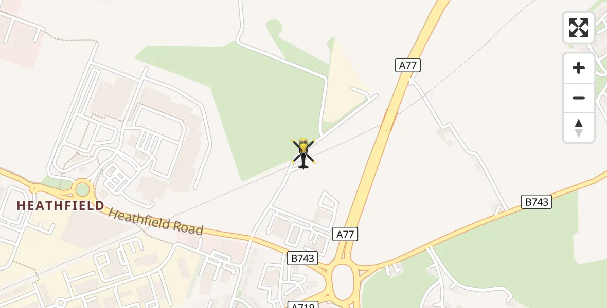 Flight route Police Helicopter St Quivox - St Quivox, 03 October 2026, 16:02