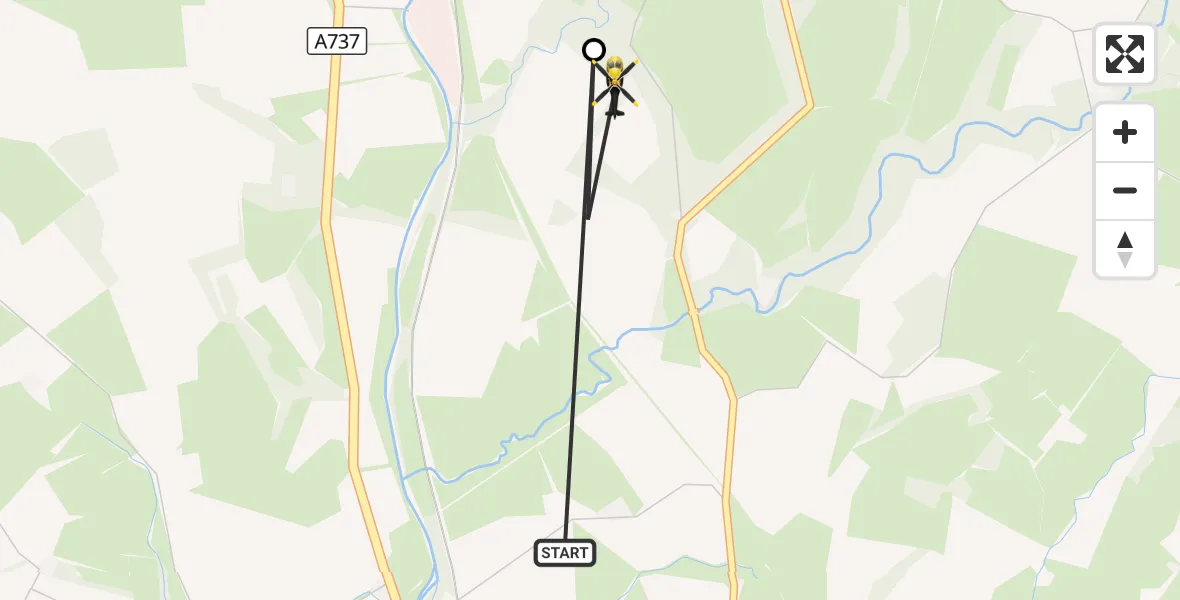 Flight route Police Helicopter Kilwinning - Dalry, 03 October 2026, 16:19