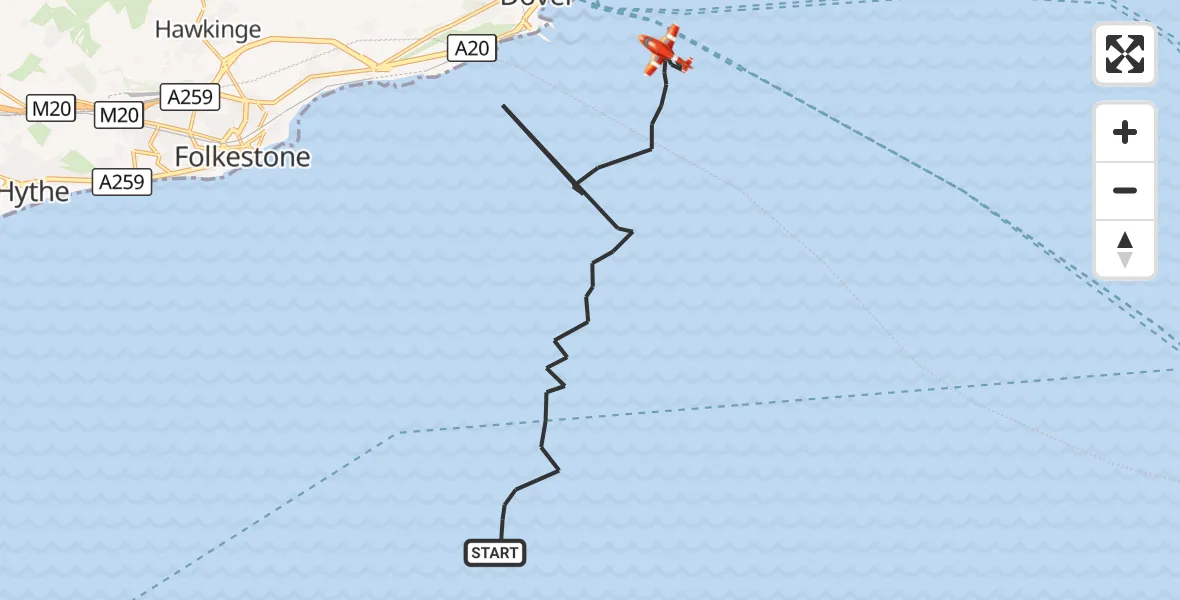Flight route Coastguard Drone English Channel - English Channel, 04 October 2026, 04:50