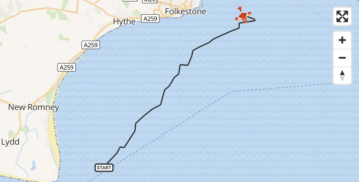 Flight route Coastguard Drone English Channel - English Channel, 04 October 2026, 09:57