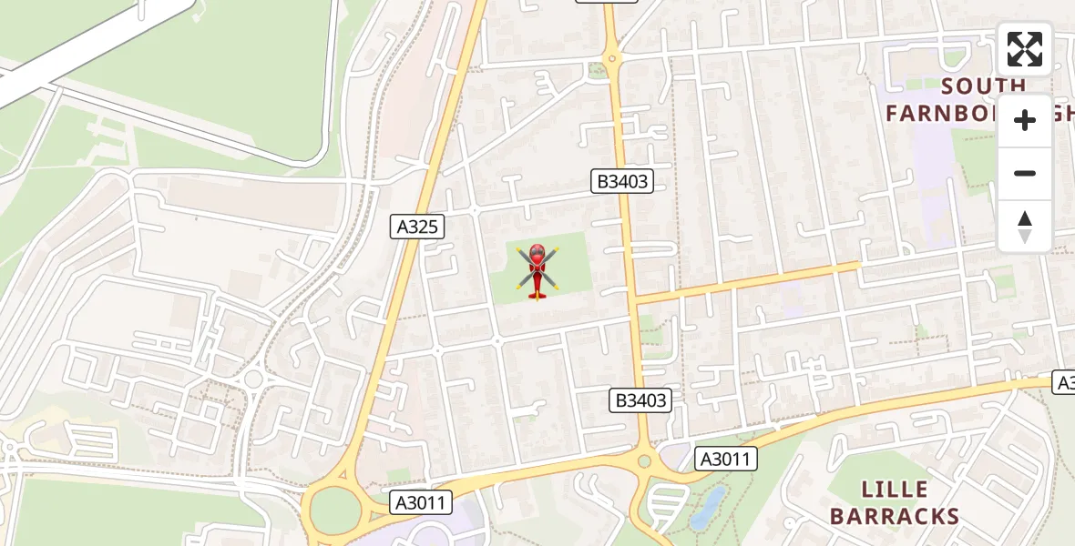 Flight route Air Ambulance Helicopter Farnborough - Farnborough, 04 October 2026, 11:07