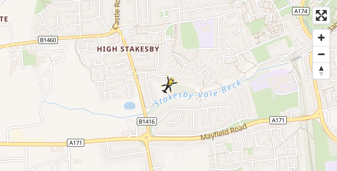 Flight route Police Helicopter Whitby - Whitby, 04 October 2026, 11:10