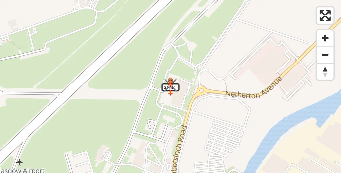 Flight route Coastguard Helicopter Glasgow Airport - Glasgow Airport, 04 October 2026, 14:32