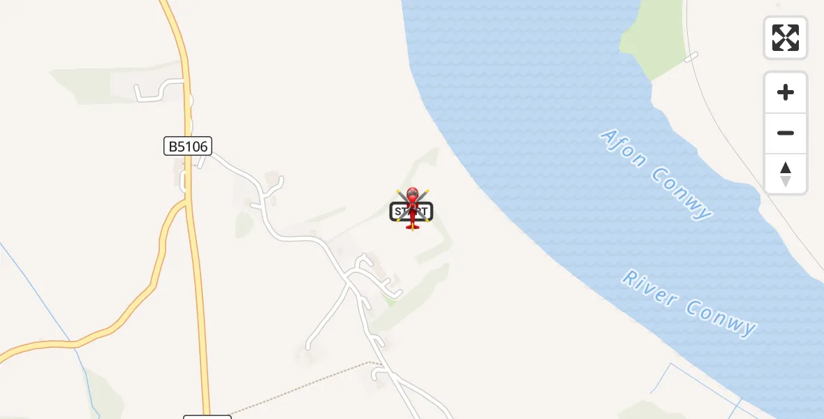 Flight route Air Ambulance Helicopter Ty'n y Groes - Ty'n y Groes, 04 October 2026, 15:41