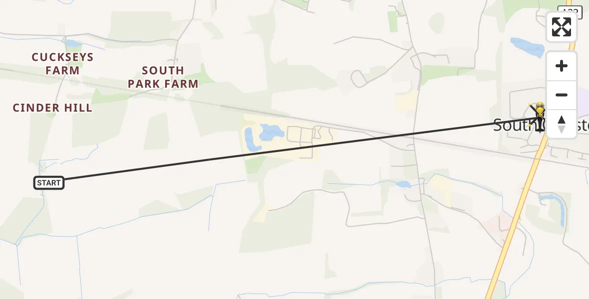 Flight route Police Helicopter Tandridge - South Godstone, 05 October 2026, 09:59