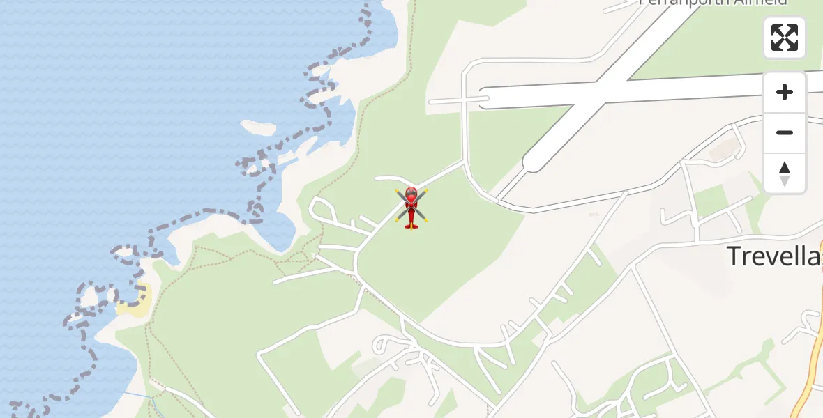 Flight route Air Ambulance Helicopter Trevellas Downs - Trevellas Downs, 05 October 2026, 11:31