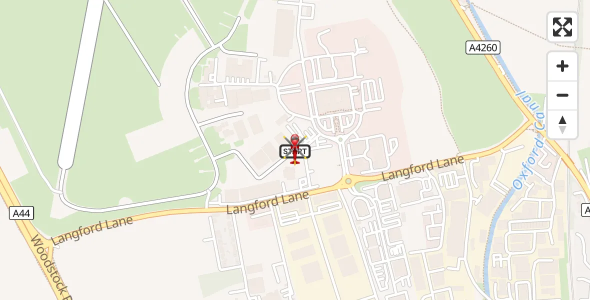 Flight route Air Ambulance Helicopter London Oxford Airport - London Oxford Airport, 06 October 2026, 08:24