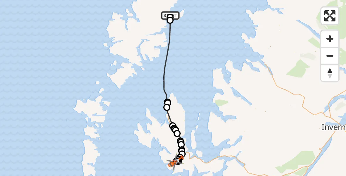 Flight route Coastguard Helicopter Stornoway Airport - Fairy Pools, 06 October 2026, 08:26