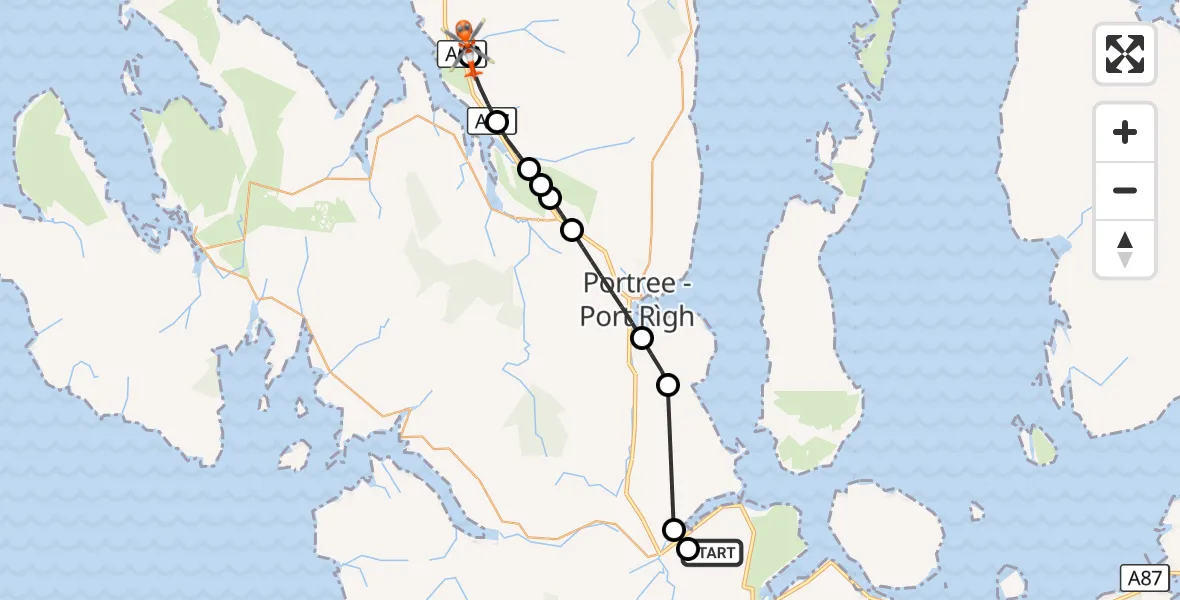 Flight route Coastguard Helicopter Sconser - Sgonnsar - Uig - Ùige, 06 October 2026, 09:52