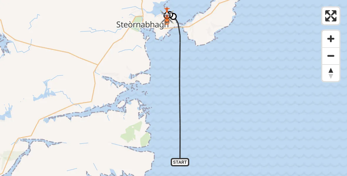 Flight route Coastguard Helicopter Inner Seas - Stornoway Airport, 06 October 2026, 10:13