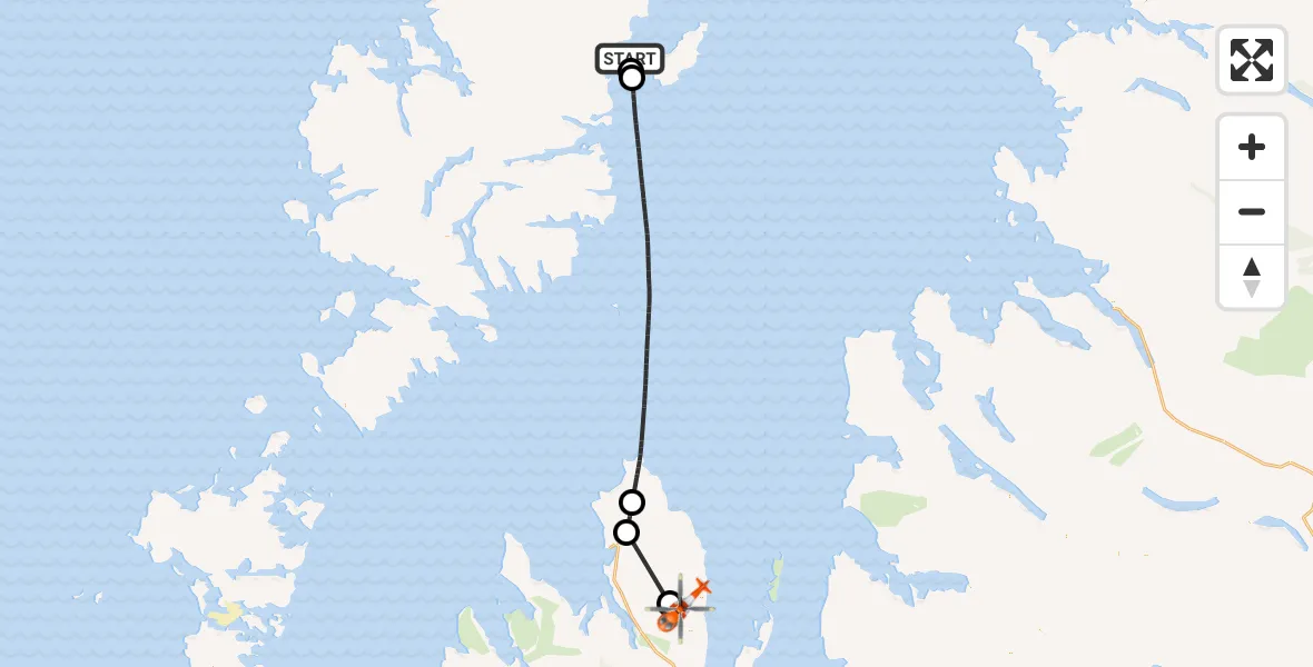 Flight route Coastguard Helicopter Stornoway Airport - Staffin - Stafainn, 06 October 2026, 10:21