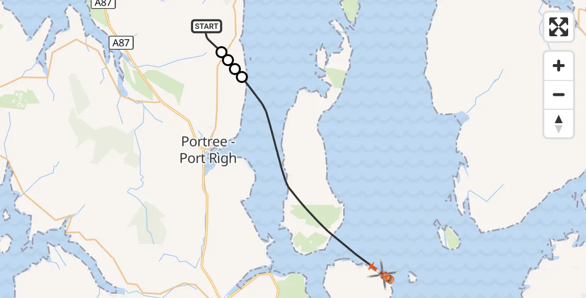 Flight route Coastguard Helicopter Staffin - Stafainn - Inner Seas, 06 October 2026, 11:32