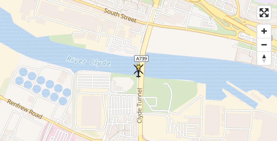 Flight route Police Helicopter Clyde Heliport - Clyde Heliport, 06 October 2026, 13:15