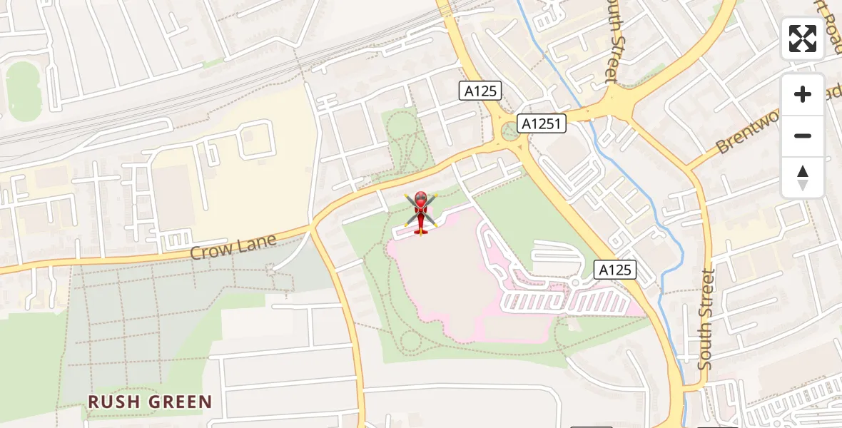 Flight route Air Ambulance Helicopter Queens Hospital Romford - Queens Hospital Romford, 06 October 2026, 14:53