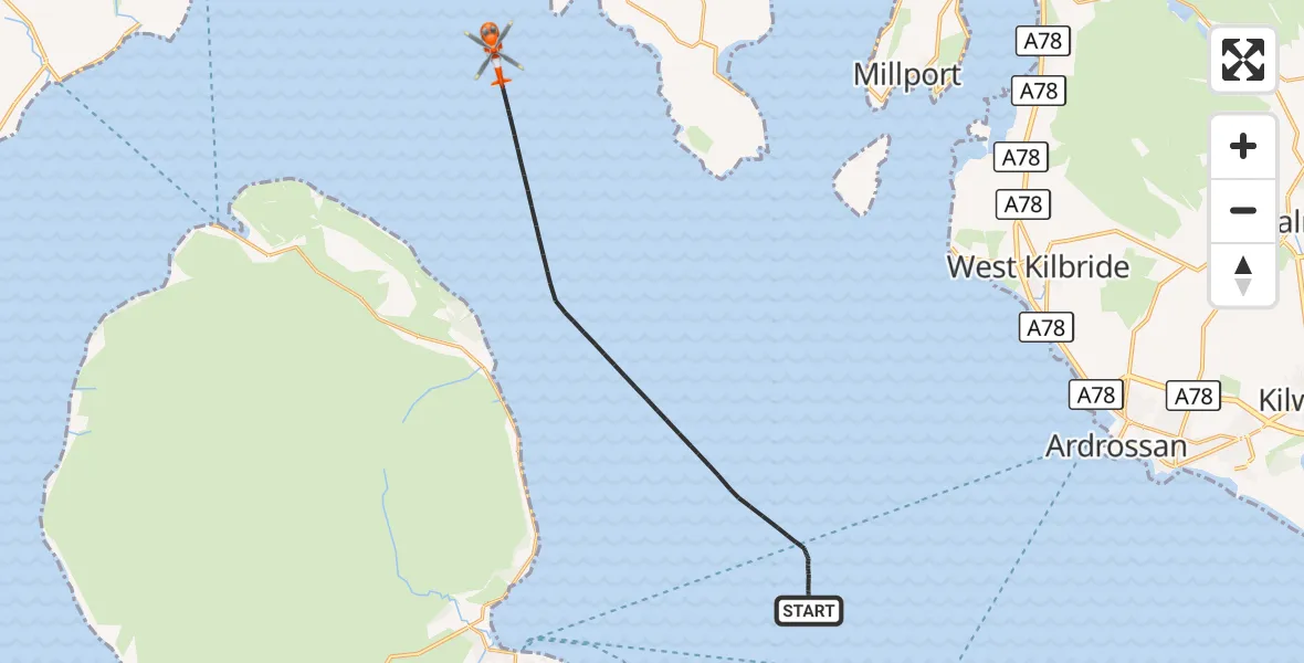 Flight route Coastguard Helicopter Inner Seas - Inner Seas, 06 October 2026, 15:23