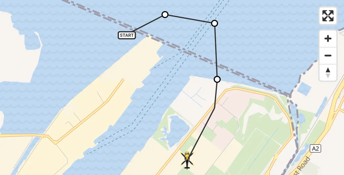 Flight route Police Helicopter Belfast City District - George Best Belfast City Airport, 07 October 2026, 08:17