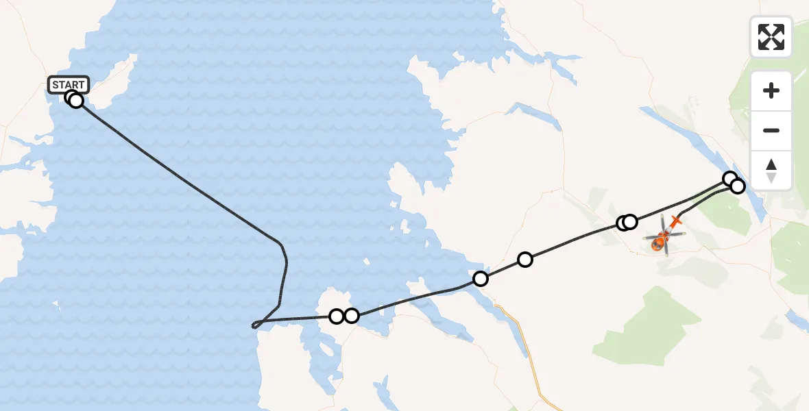 Flight route Coastguard Helicopter Stornoway Airport - Highland, 07 October 2026, 08:25