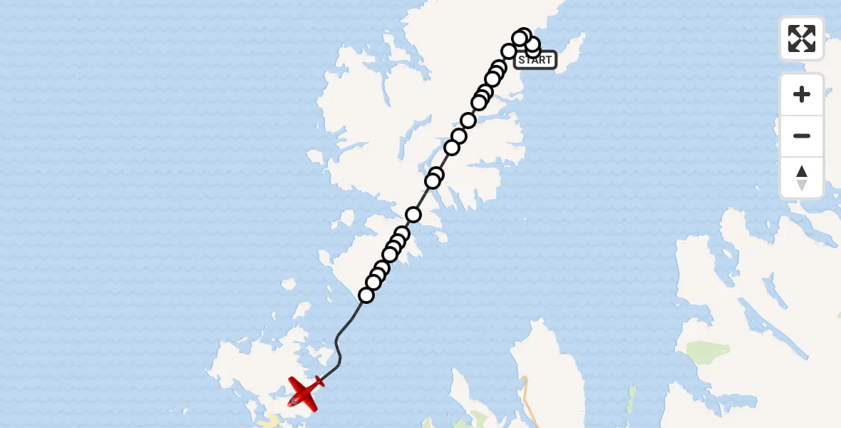 Flight route Air Ambulance Aircraft Stornoway Airport - Inner Seas, 07 October 2026, 12:34