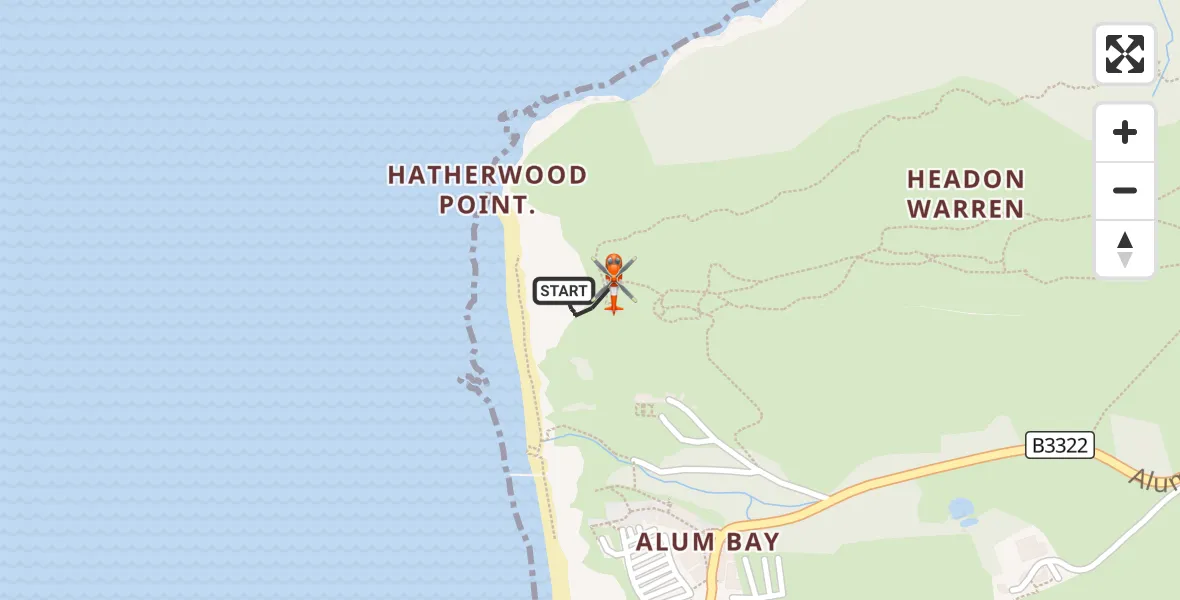 Flight route Coastguard Helicopter Totland - Totland, 07 October 2026, 16:07