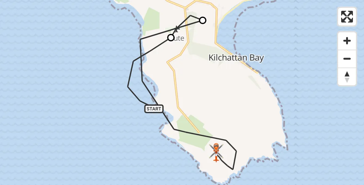 Flight route Coastguard Helicopter Inner Seas - Inner Seas, 07 October 2026, 18:51