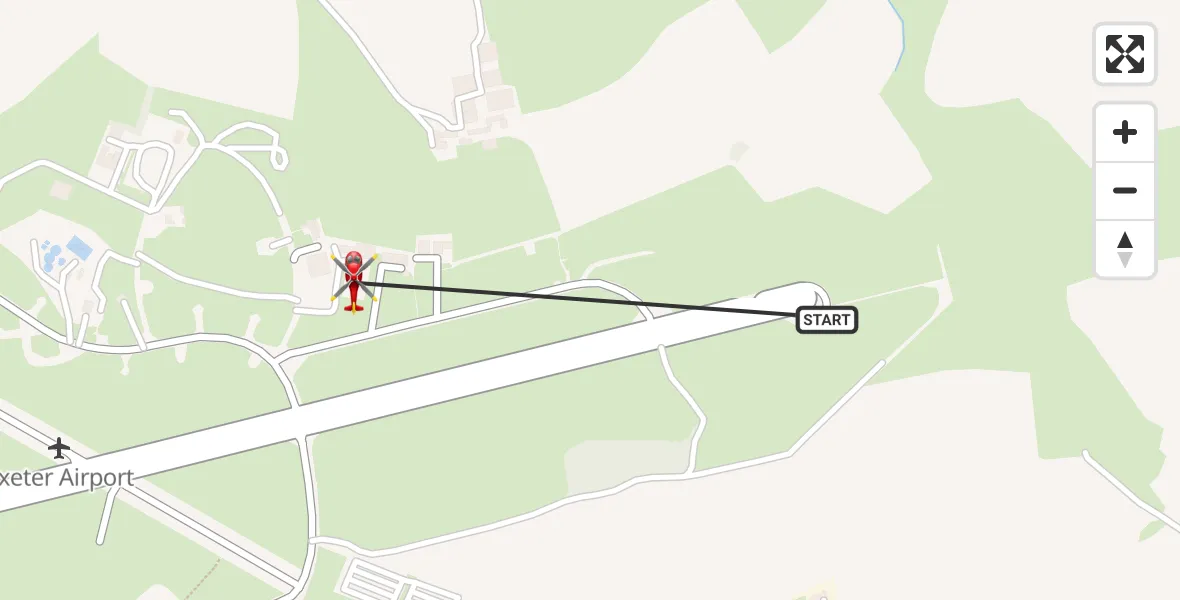 Flight route Air Ambulance Helicopter Exeter International Airport - Exeter International Airport, 07 October 2026, 22:48