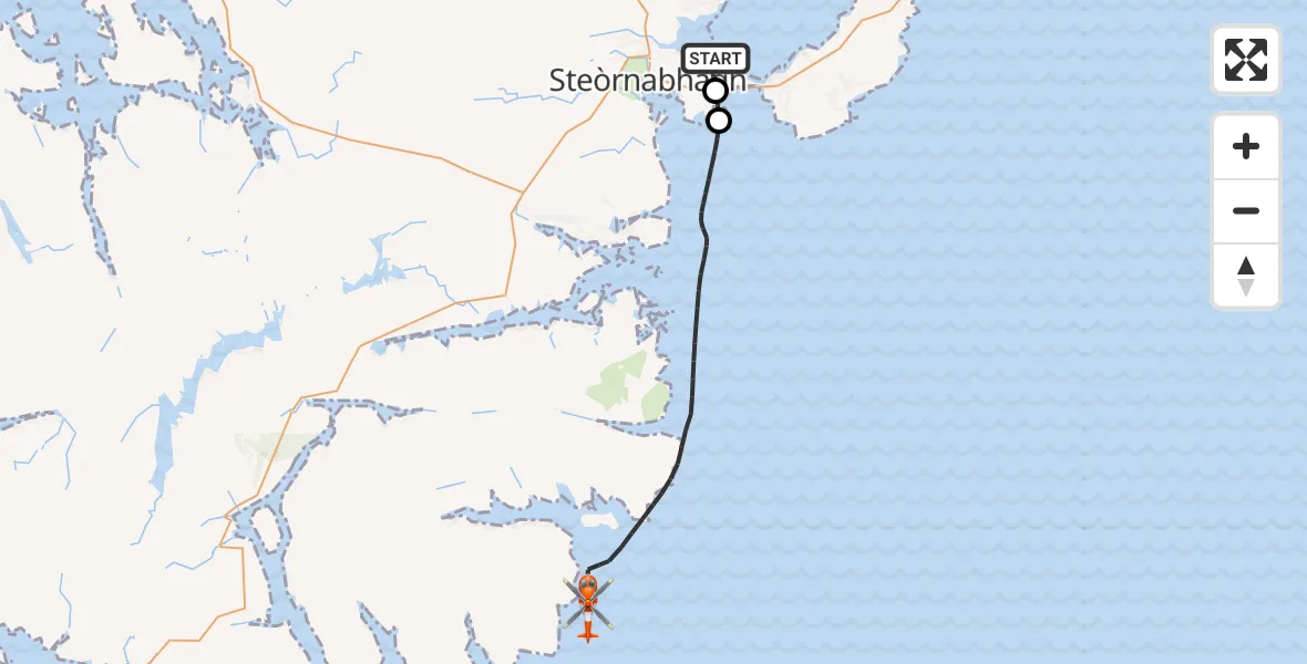 Flight route Coastguard Helicopter Stornoway Airport - Inner Seas, 08 October 2026, 08:50