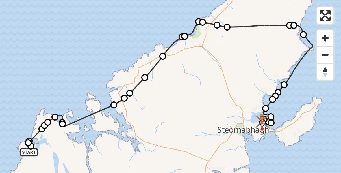 Flight route Coastguard Helicopter Mangurstadh - Stornoway Airport, 08 October 2026, 09:42