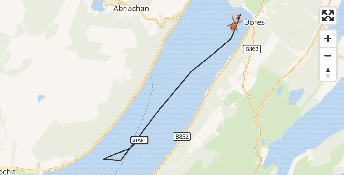 Flight route Coastguard Helicopter Loch Ness - Loch Ness, 08 October 2026, 09:53
