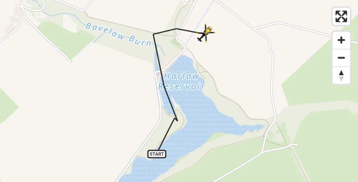 Flight route Police Helicopter Balerno - Balerno, 08 October 2026, 12:03