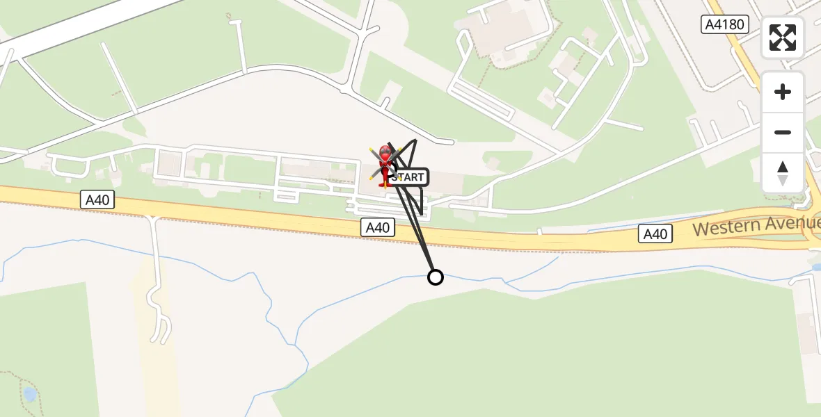 Flight route Air Ambulance Helicopter RAF Northolt - RAF Northolt, 08 October 2026, 12:21
