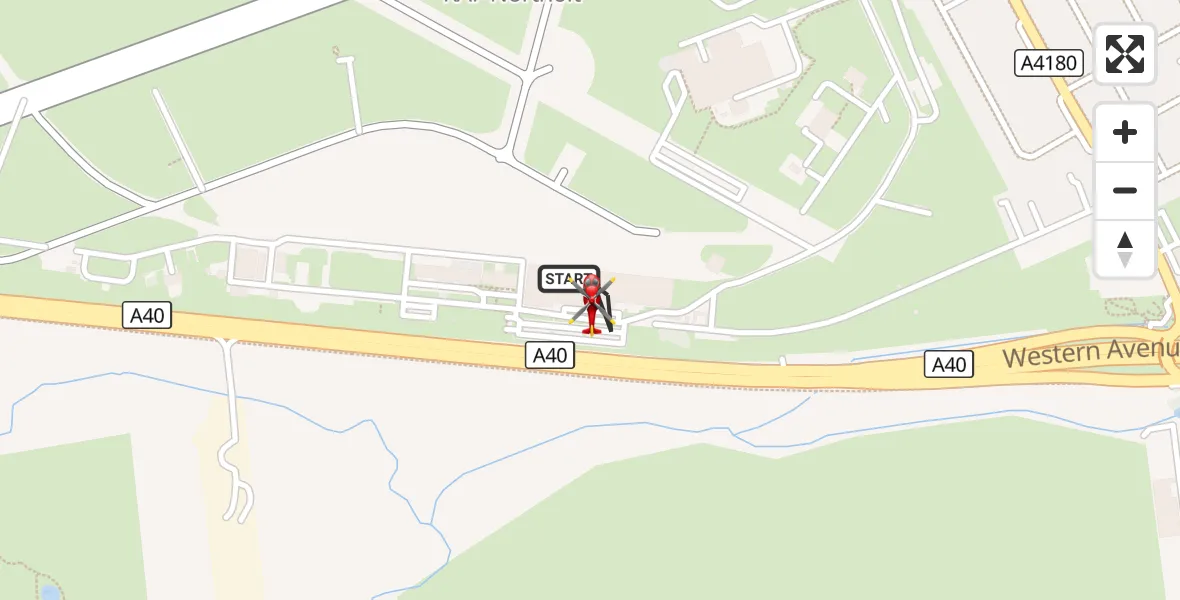 Flight route Air Ambulance Helicopter RAF Northolt - RAF Northolt, 08 October 2026, 12:27
