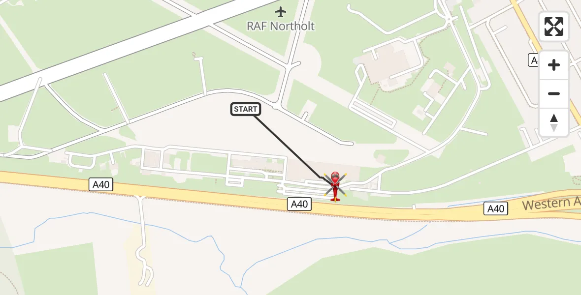 Flight route Air Ambulance Helicopter RAF Northolt - RAF Northolt, 08 October 2026, 12:34